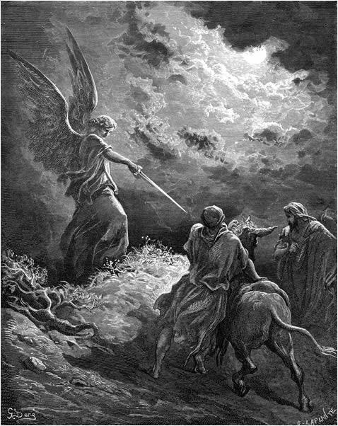 The angel appears to Balaam