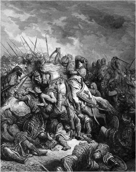 Richard the Lion-Heart and Saladin at the battle of Arsuf